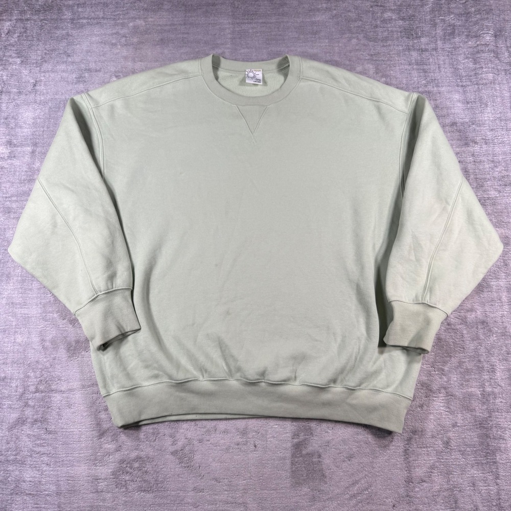 OFFLINE by Aerie Sweatshirt Womens XL Green Oversized Crewneck Fleece Cozy